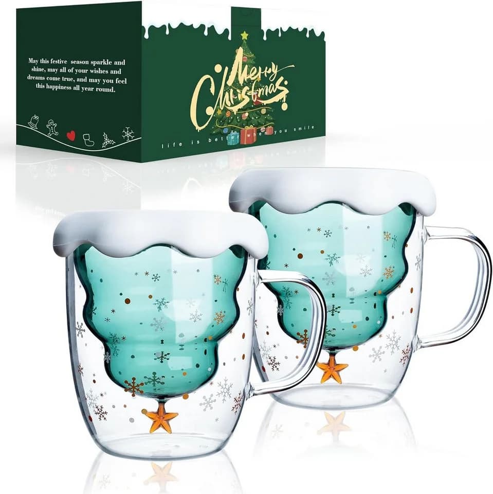 LIBWYS Thermotasse 2er Set Doppelwandig Transparent - Bild 2