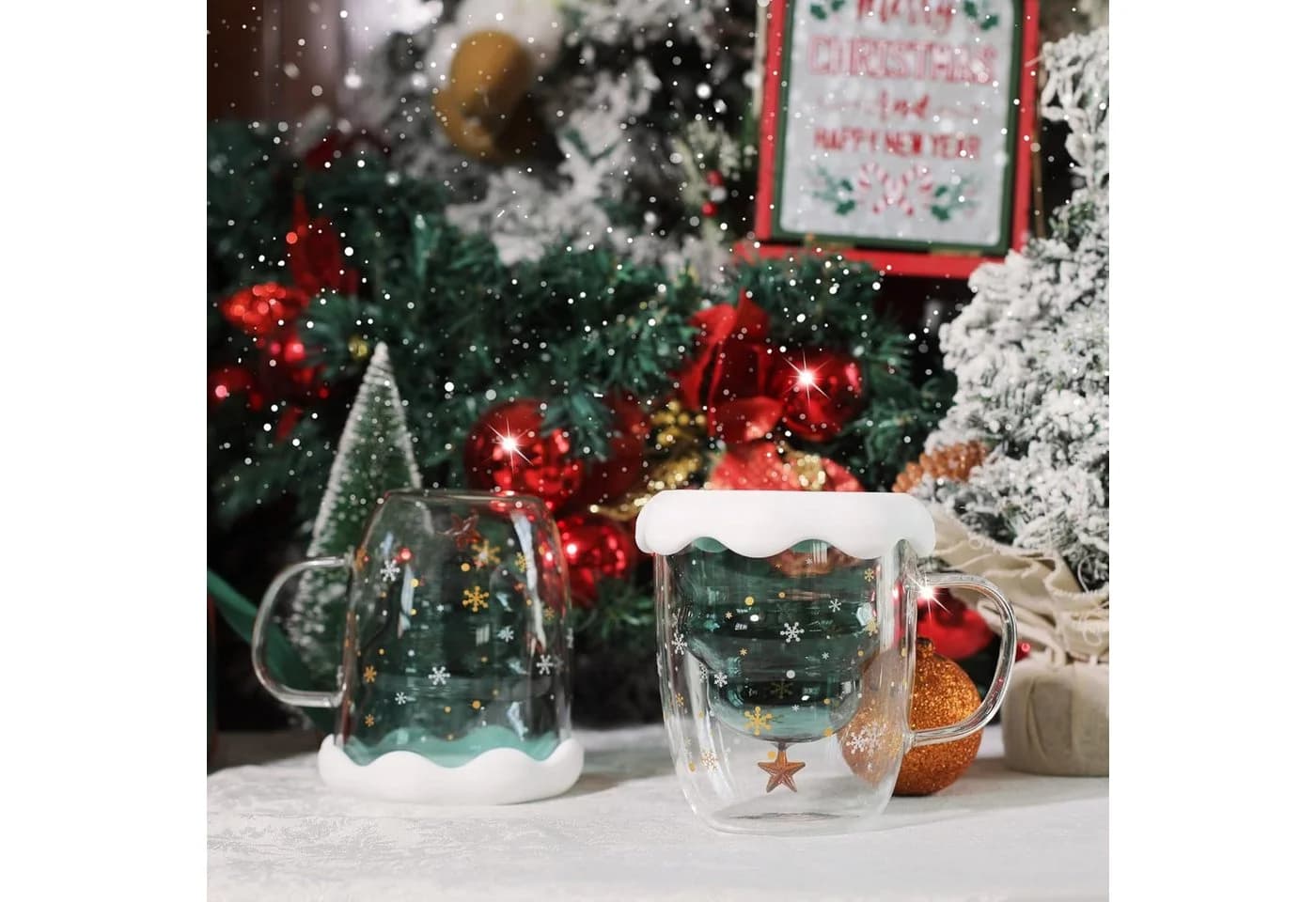 LIBWYS Thermotasse 2er Set Doppelwandig Transparent - Bild 4