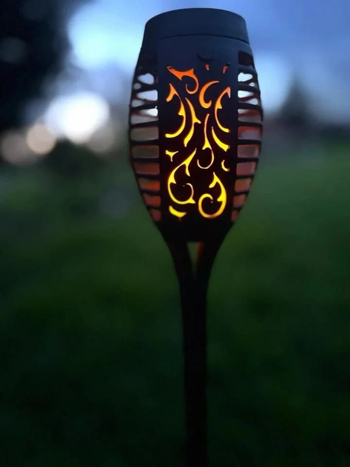 Gardlov LED Solarleuchte 4er Set Flammeneffekt Schwarz