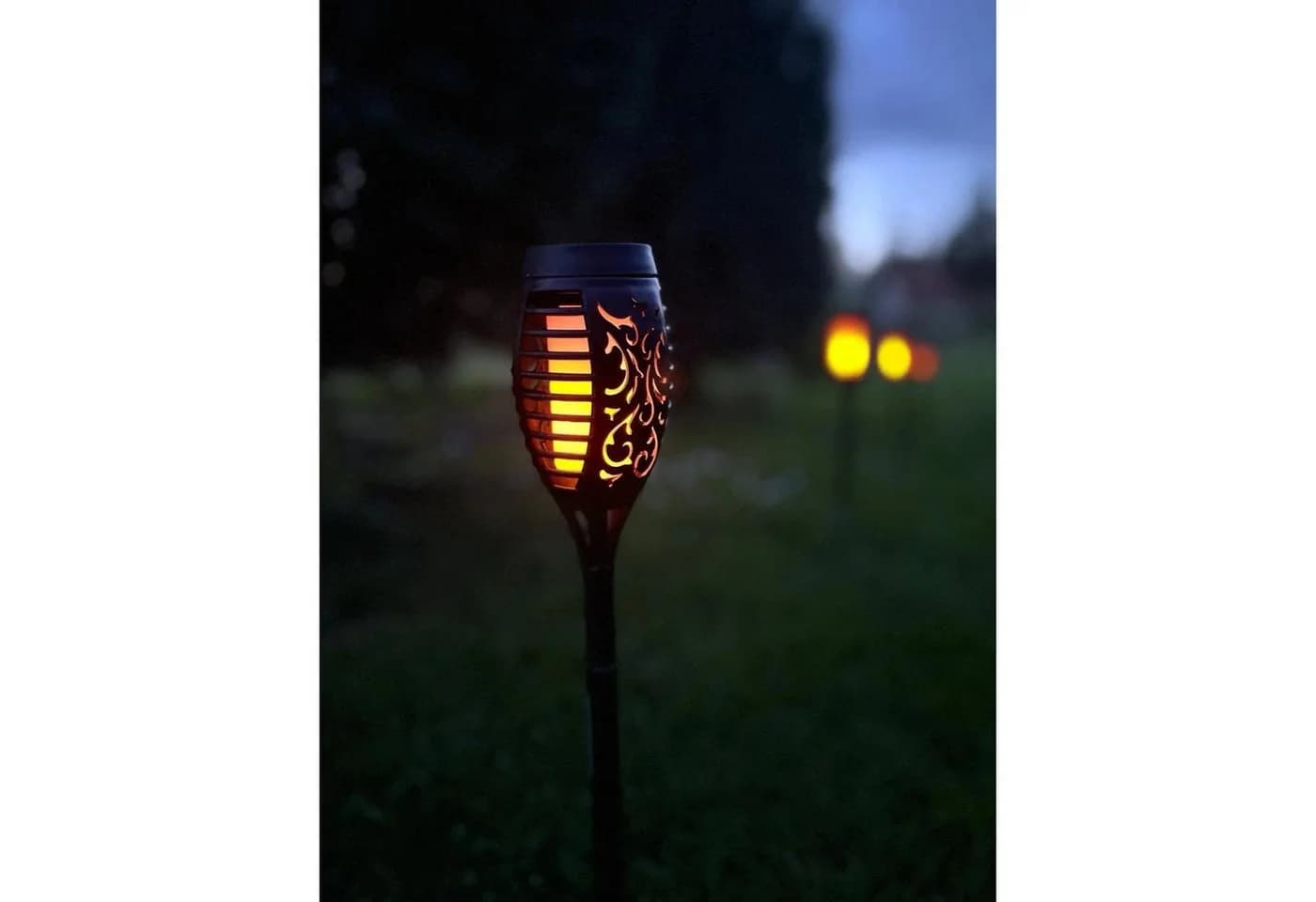 Gardlov LED Solarleuchte 4er Set Flammeneffekt Schwarz - Bild 4