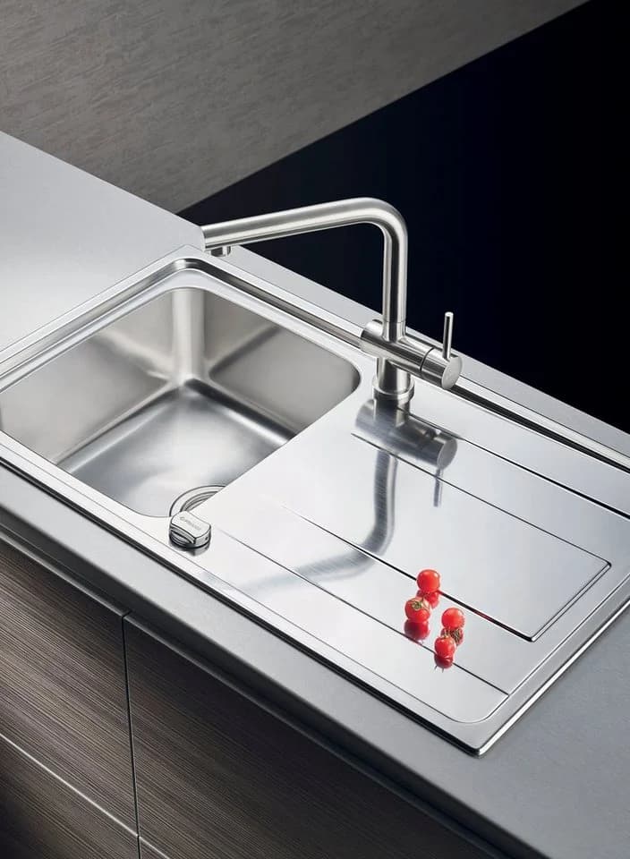 PYRAMIS Edelstahlspüle Silber 86cm Modern