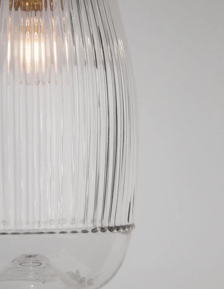 Goldene Hängeleuchte aus Metall und Glas, Mondserie - Bild 4