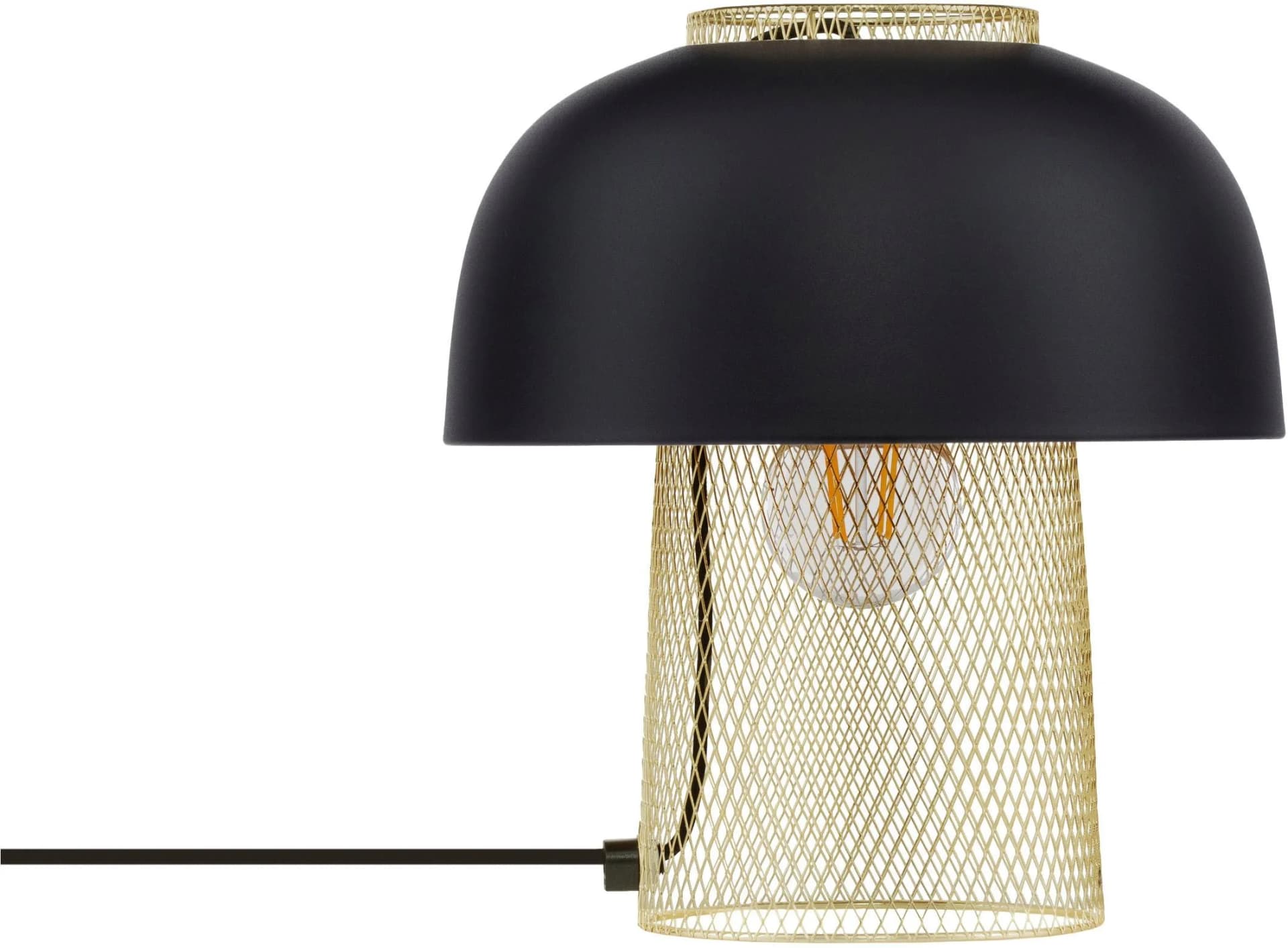 NOVA LUCE Tischleuchte SQUBE Schwarz Gold Aluminium
