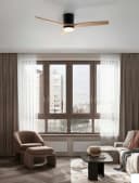 NOVA LUCE Deckenleuchte ALOA Schwarz Holz Ventilator 132 cm Bild 1
