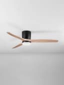 NOVA LUCE Deckenleuchte ALOA Schwarz Holz Ventilator 132 cm Bild 3