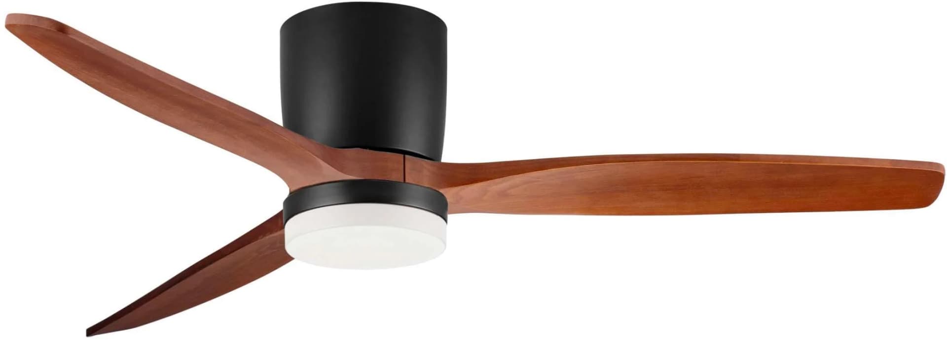 NOVA LUCE Deckenleuchte ALOA Schwarz Holz Dunkel Ventilator