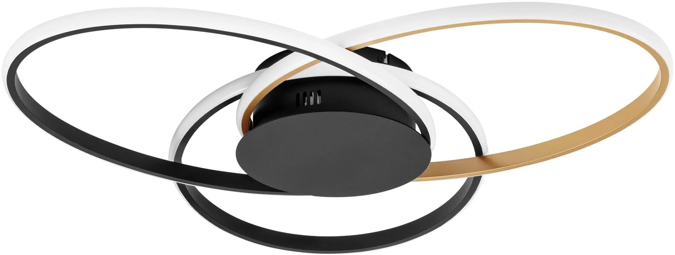 Moderne Deckenleuchte aus Acryl und Aluminium in Schwarz und Gold