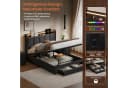 Simurq Polsterbett Doppelbett 140x200 mit Bettkasten und LED Bild 4