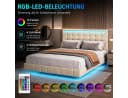 Simurq Polsterbett 140x200 mit LED-Beleuchtung und USB Bild 3