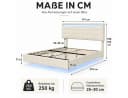 Simurq Polsterbett 140x200 mit LED-Beleuchtung und USB Bild 5