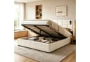 Simurq Stauraumbett Polsterbett mit Leselicht und Hydraulik Bild 1