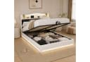 Simurq Polsterbett 140x200 mit Stauraum, LED & USB-Port Samt Beige Bild 1