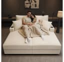 Sweiko Schlafsofa XXL Beige mit USB-Anschluss & Schlaffunktion Bild 2