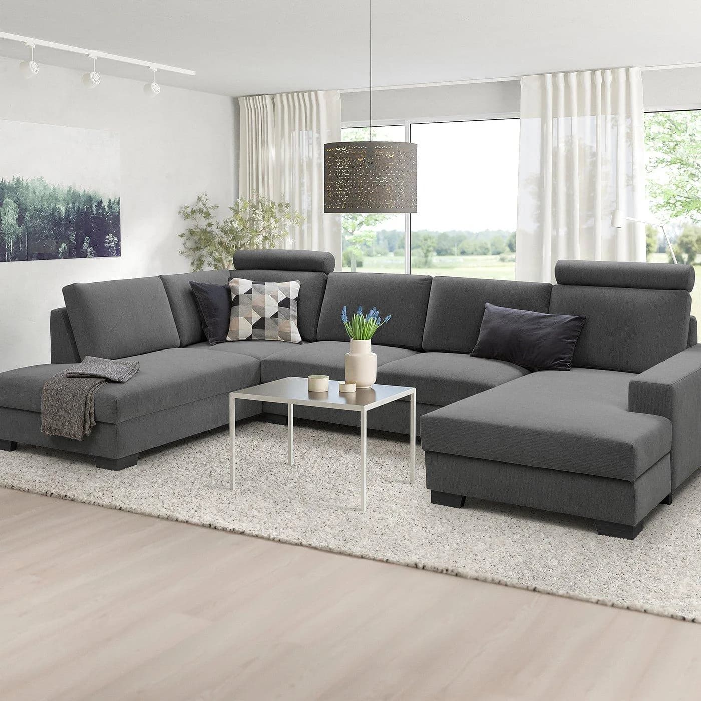 IKEA SÖRVALLEN Ecksofa 4-sitzig mit Récamiere Grau