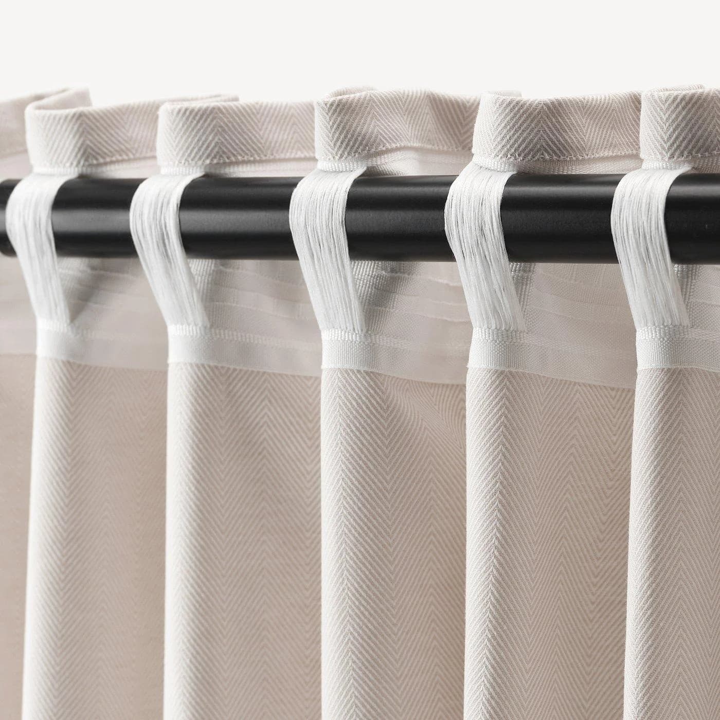 IKEA TIBAST 2 Gardinenschals Beige mit Gardinenband