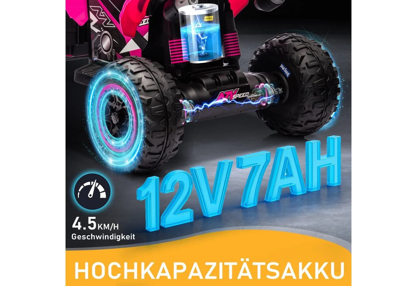 LALAHO Elektro-Kinderquad 12V mit Musik und LED-Beleuchtung - Bild 4
