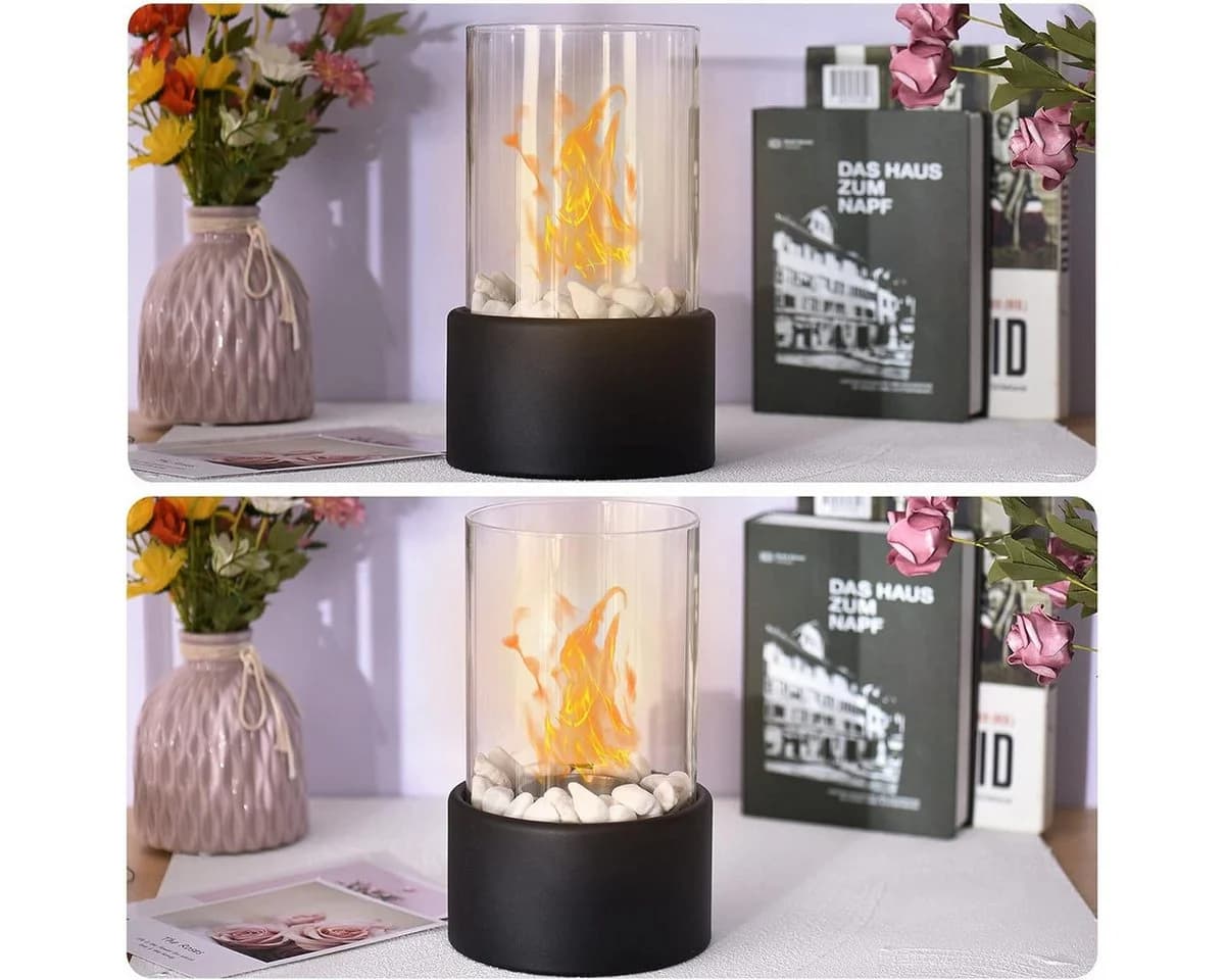 LaCute Bioethanol Tischkamin Schwarz mit Glas und Zubehör - Bild 3