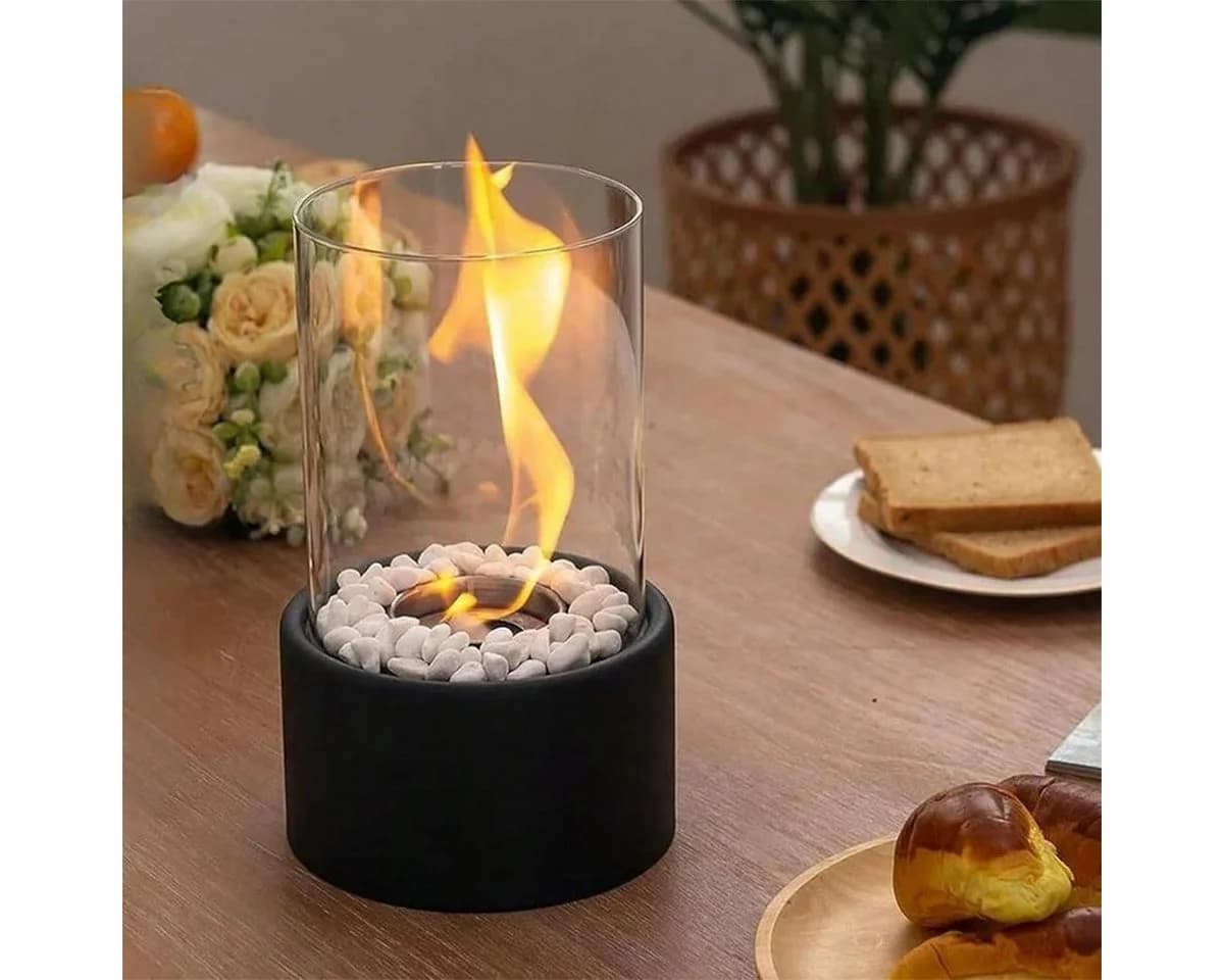 LaCute Bioethanol Tischkamin Schwarz mit Glas und Zubehör - Bild 4