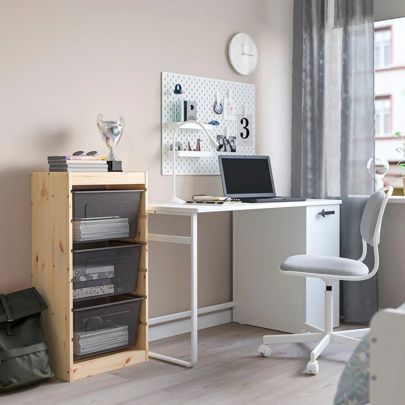 IKEA TROFAST Aufbewahrung mit Boxen Weiß Dunkelgrau