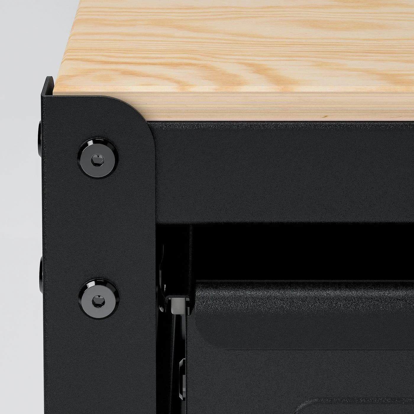 IKEA BROR Arbeitstisch mit Schubladen Schwarz Kiefersperrholz