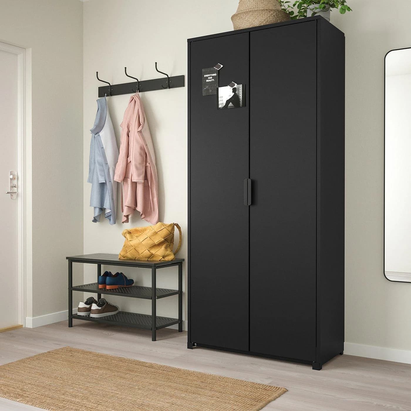 IKEA BROR Schrank mit Türen Schwarz