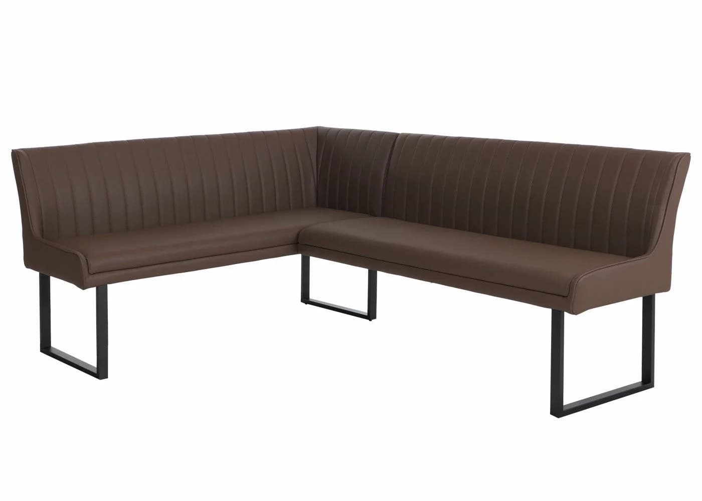 Endo-Moebel Eckbankgruppe mit Tisch, Eckbank und Sitzbank Kunstleder Schwarz - Bild 4