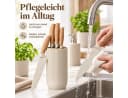 Diyarts Messerblock 6-tlg. mit 4 Messern, Schere, Edelstahl, Antihaft, Holzoptik Bild 5