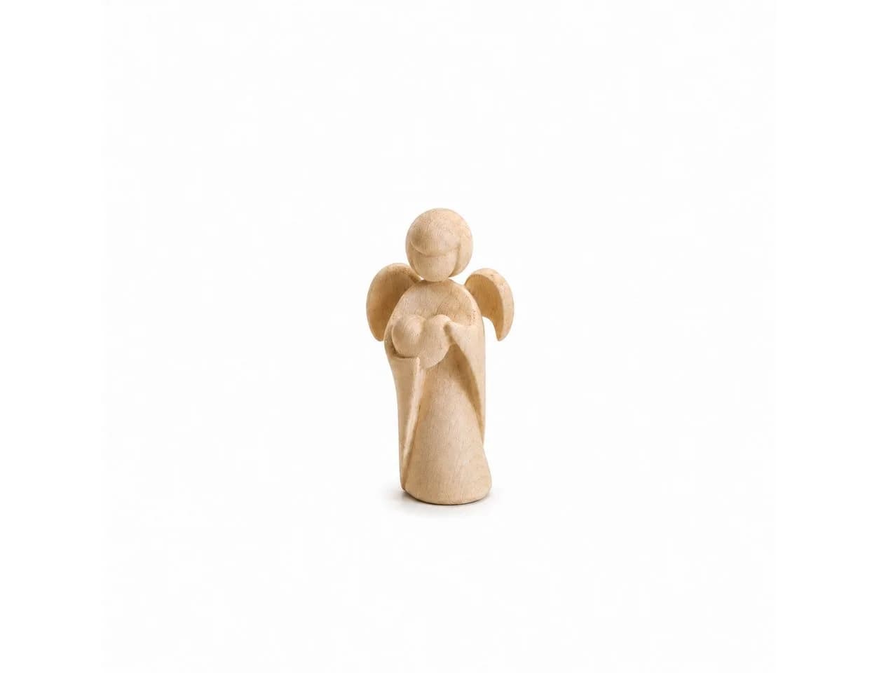 Zirbenvielfalt Zirbenengel mit Herz Dekofigur Beige