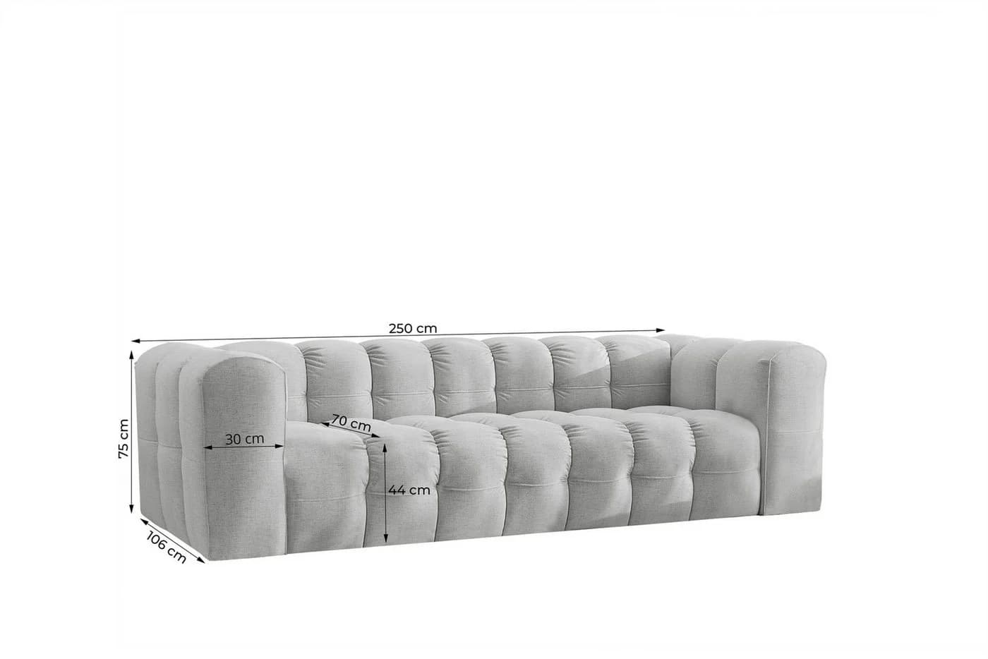 Fun Möbel Designersofa FUN LEONOR 4-Sitzer Beige Stoff - Bild 4