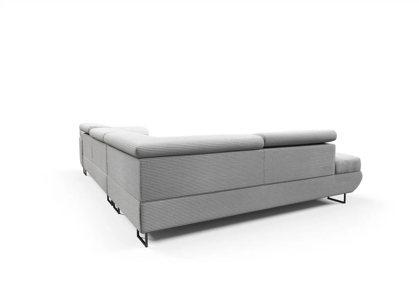 Fun Möbel Ecksofa FUN LUCY mit Schlaffunktion und Bettkasten Cordstoff Poso Blau - Bild 5