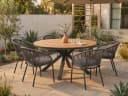 Lesli Living Garten-Essgruppe Arrezo Rund 120cm Aluminium Grau Bild 2