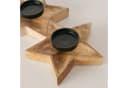 MF Adventsleuchter Teelichthalter Asteria Stern Mangoholz für 4 Teelichter Bild 4
