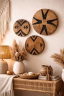 MF Wanddekoobjekt Dalane Mangoholz Rund Boho Ethno 3er Set Bild 2