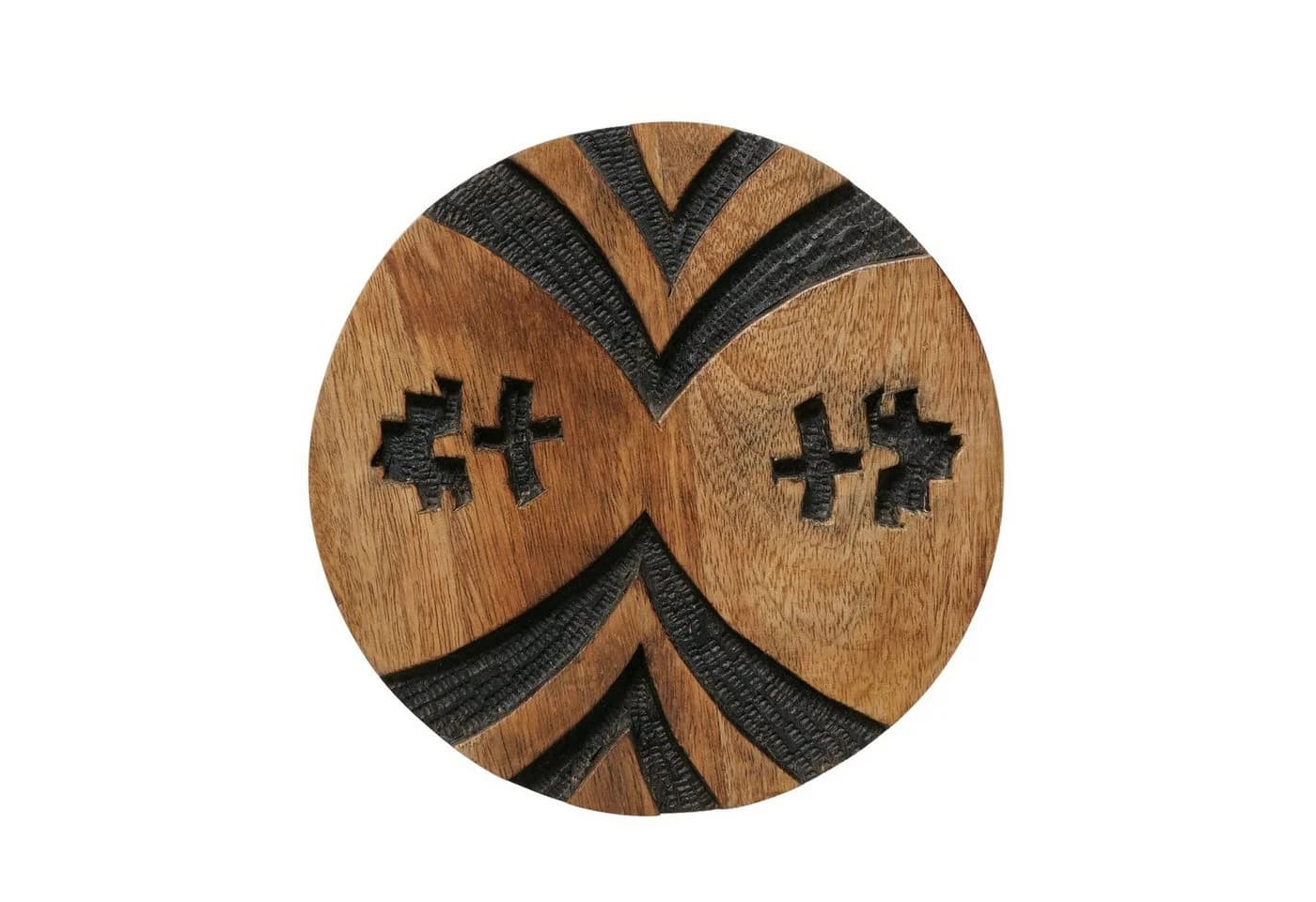MF Wanddekoobjekt Dalane Mangoholz Rund Boho Ethno 3er Set - Bild 3