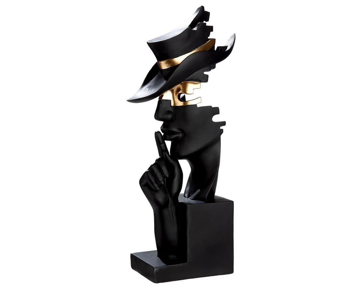 MF Skulptur Mystique Noir Kopf Figur Modern Schwarz Gold