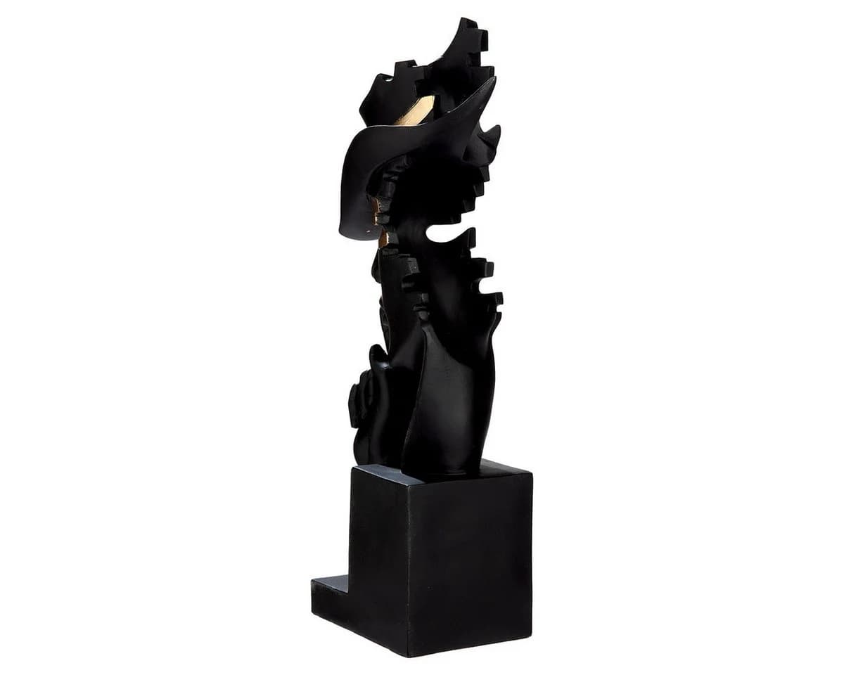 MF Skulptur Mystique Noir Kopf Figur Modern Schwarz Gold - Bild 3