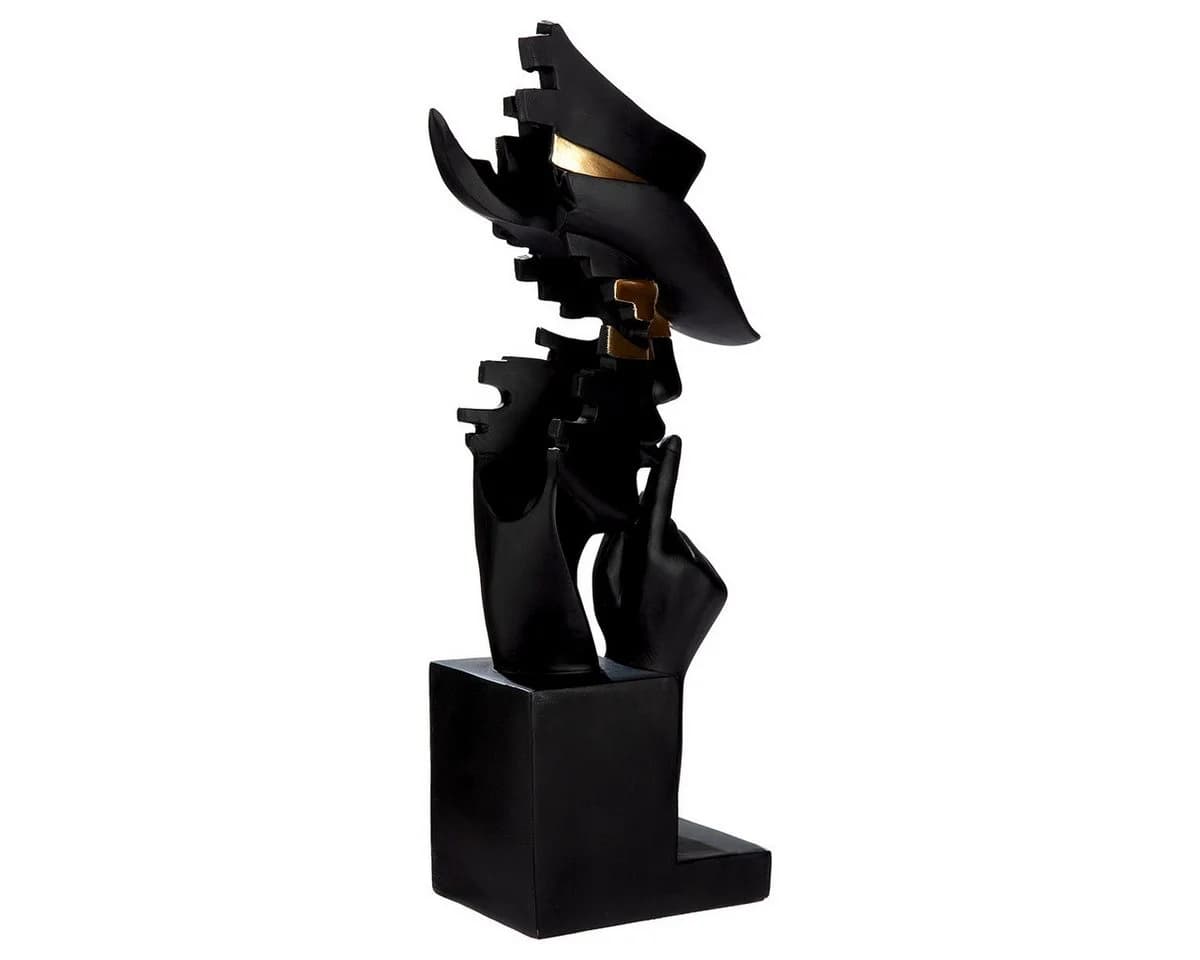 MF Skulptur Mystique Noir Kopf Figur Modern Schwarz Gold - Bild 4