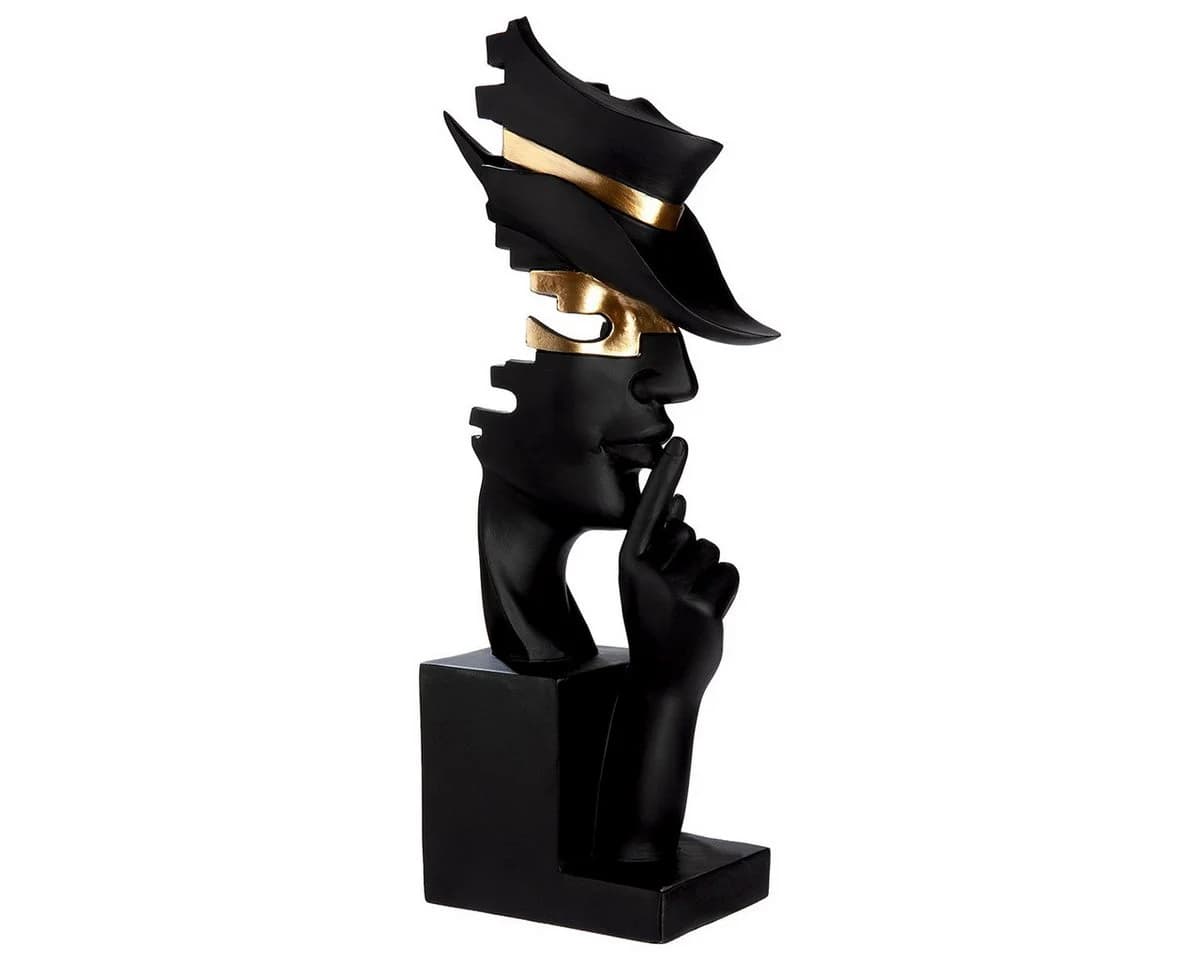 MF Skulptur Mystique Noir Kopf Figur Modern Schwarz Gold - Bild 5