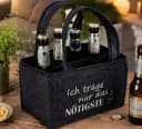MF Bierflaschenträger Schwarz Filz für 6 Flaschen mit Tragegriff Bild 2