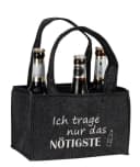 MF Bierflaschenträger Schwarz Filz für 6 Flaschen mit Tragegriff Bild 5