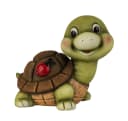 MF Gartenfigur Schildkröte mit Marienkäfer Keramik Grün Bild 1