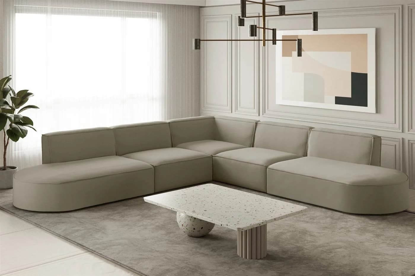 Fun Möbel Ecksofa PALMA Universal Stoff Ascot und Opera Velvet - Bild 2