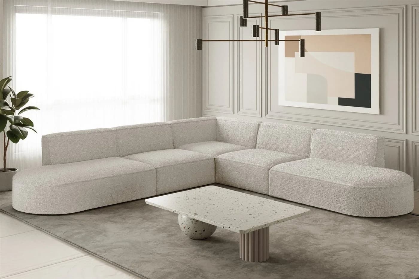 Fun Möbel Ecksofa PALMA Universal Stoff Ascot und Opera Velvet - Bild 2