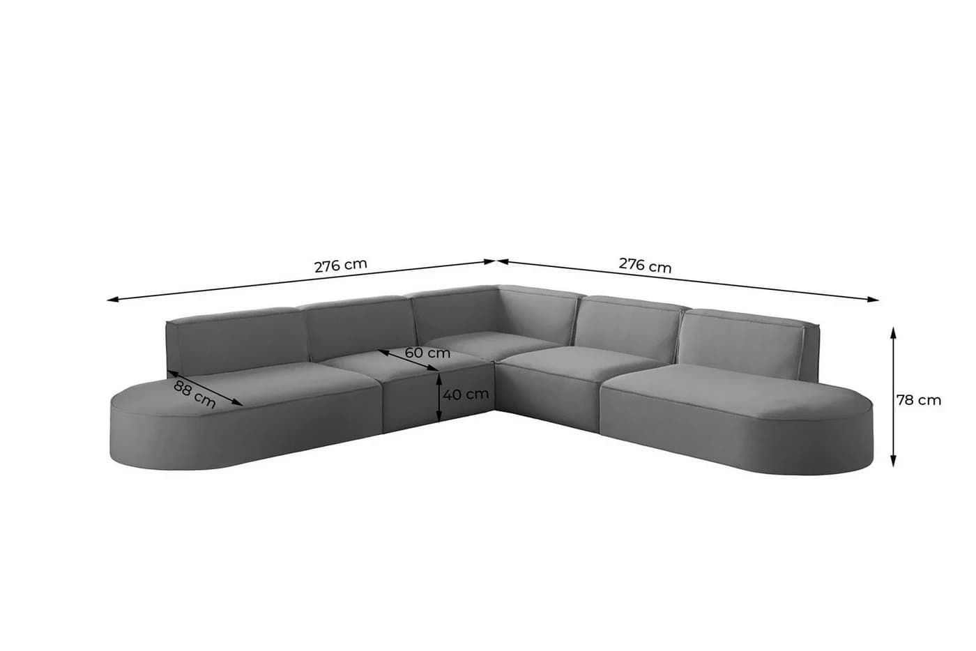 Fun Möbel Ecksofa PALMA Universal Stoff Ascot und Opera Velvet - Bild 3