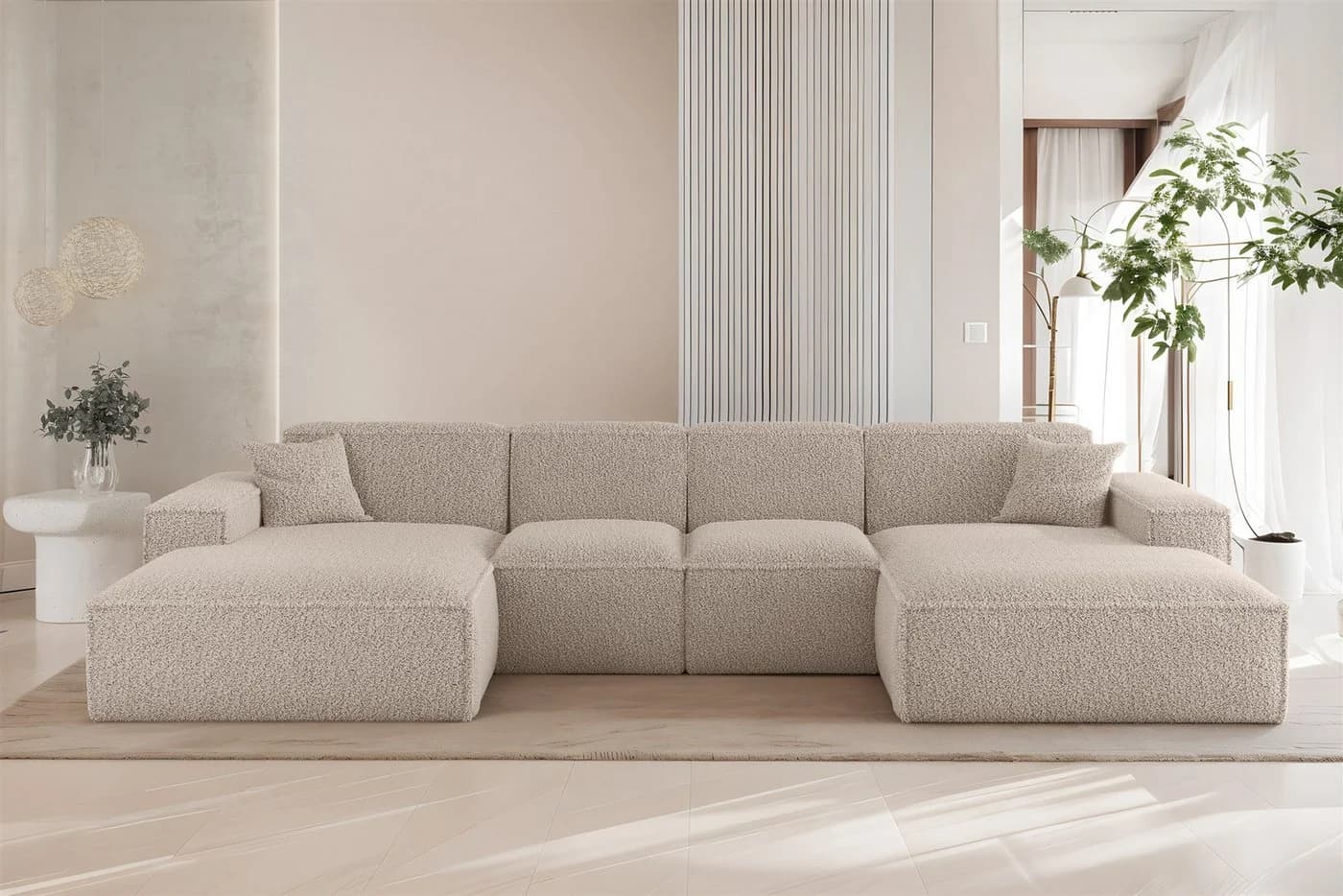Fun Möbel Wohnlandschaft U-Form CELES PREMIUM XS Stoff Sven Braun - Bild 2