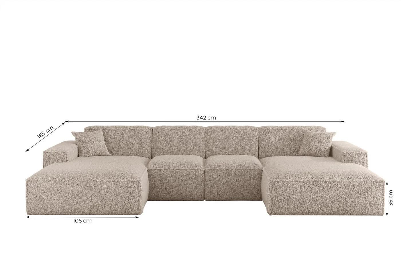 Fun Möbel Wohnlandschaft U-Form CELES PREMIUM XS Stoff Sven Braun - Bild 3