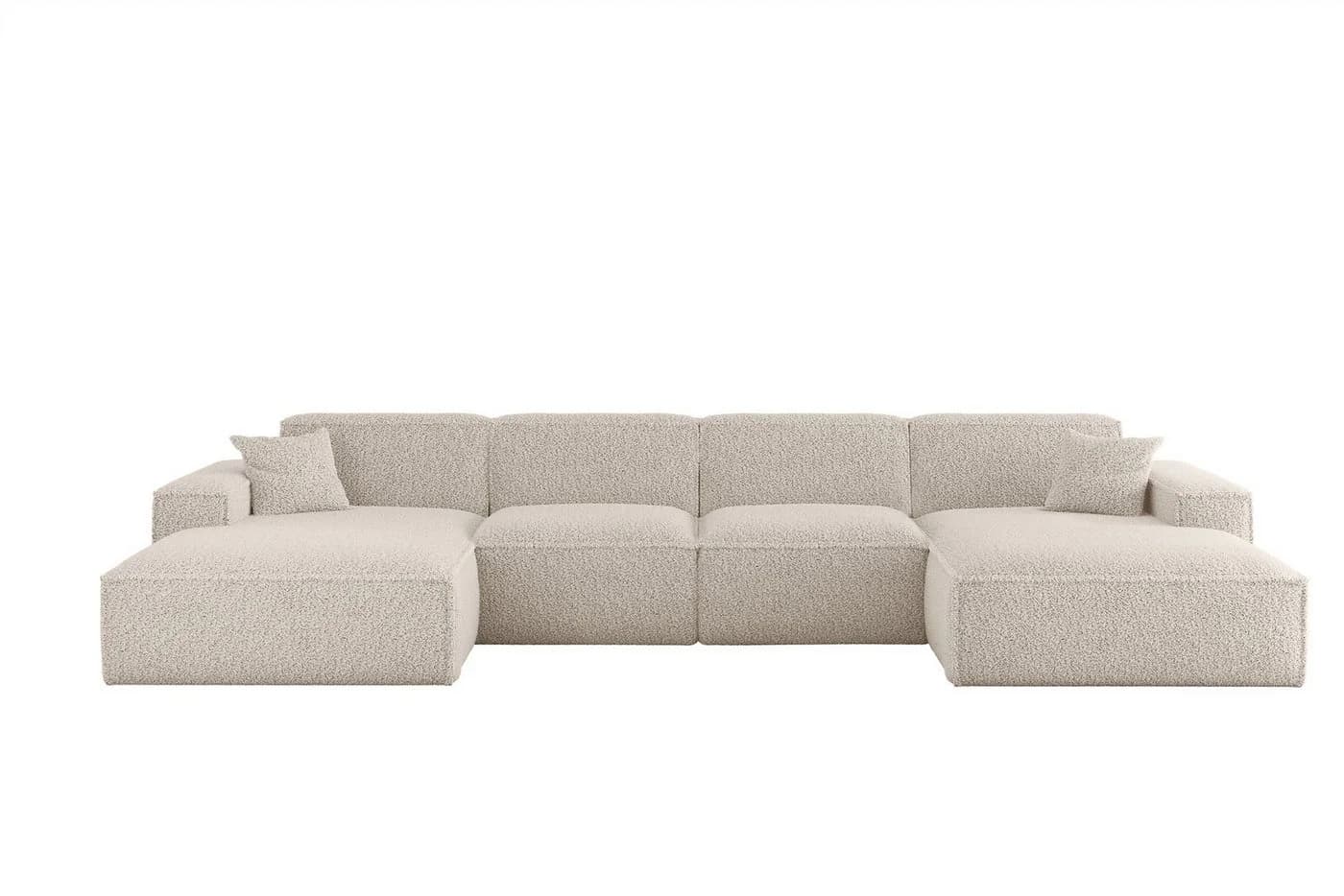 Fun Möbel WOHNLANDSCHAFT Celes Premium In Sven Sofa-Set Weiß