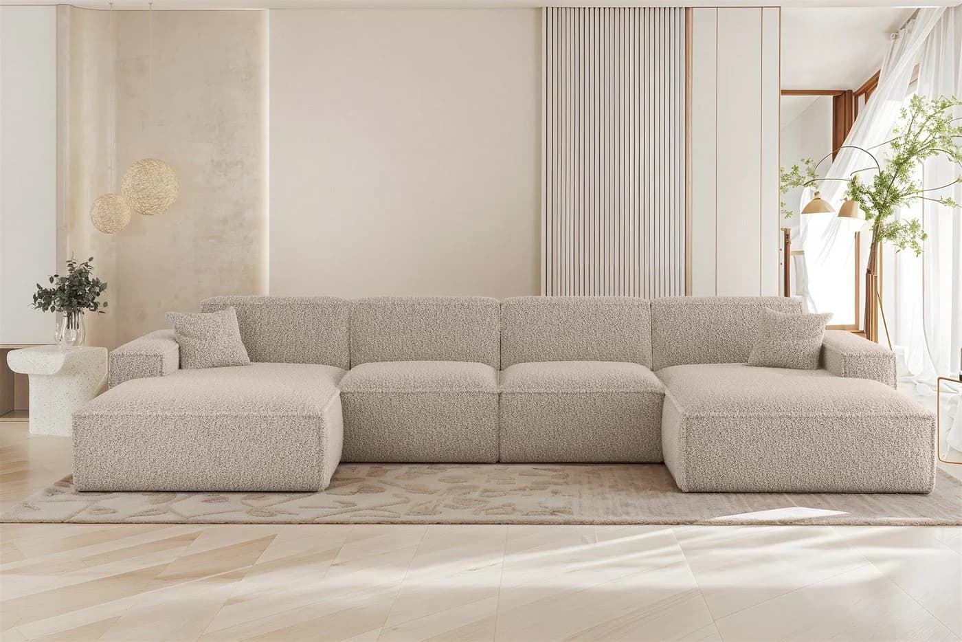 Fun Möbel Wohnlandschaft Sofa U-Form CELES PREMIUM Stoff Sven - Bild 2