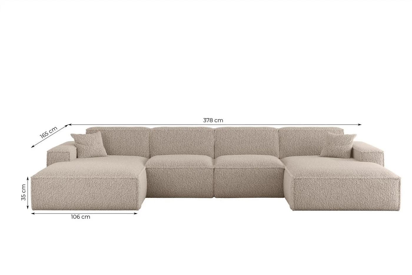 Fun Möbel Wohnlandschaft Sofa U-Form CELES PREMIUM Stoff Sven - Bild 3