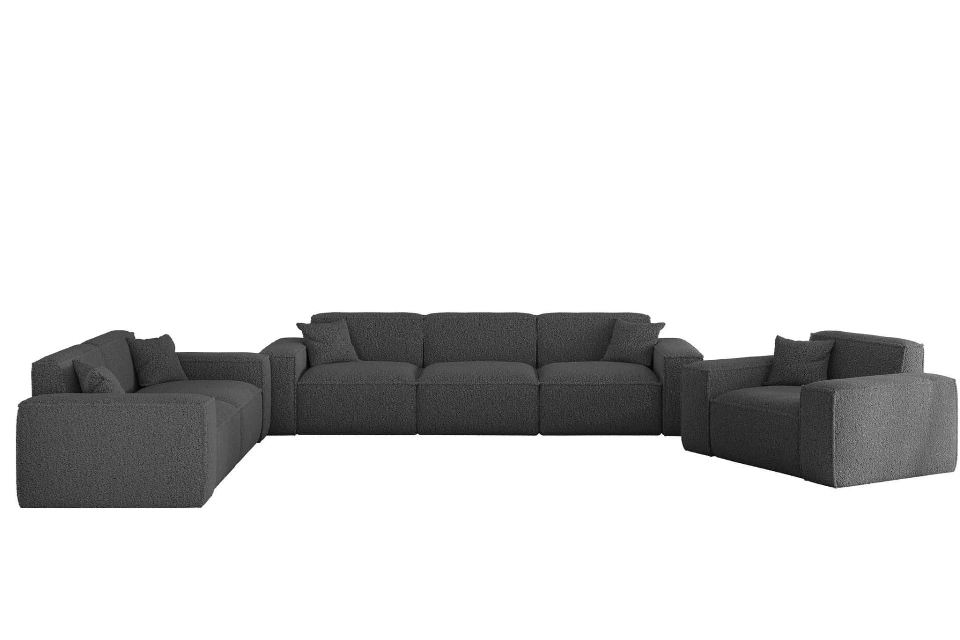 Fun Möbel SOFASET Celes Premium 3-2-1 In Sven Dunkelgrau